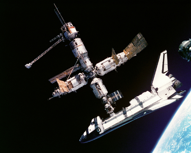 Space History Photo: Atlantis Docked to Mir